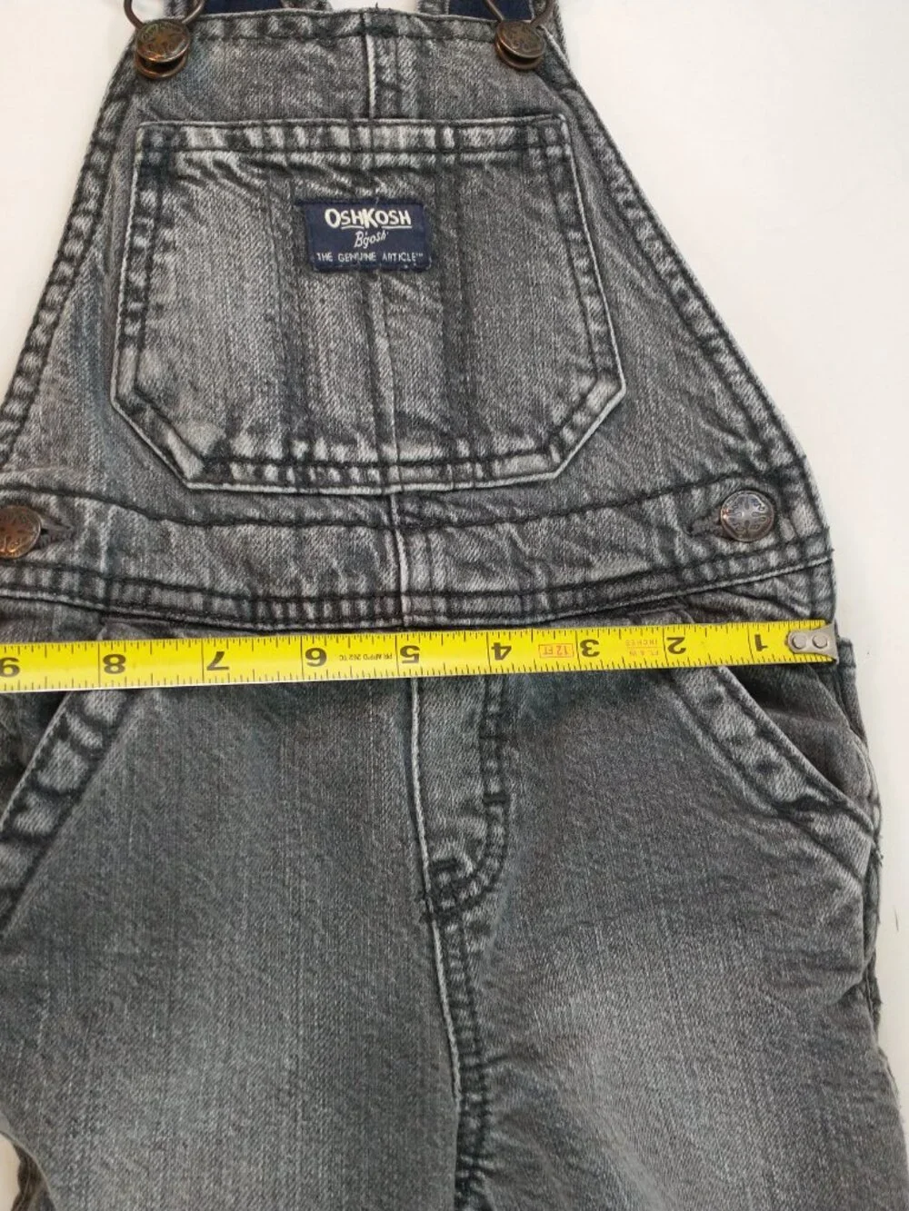 Vintage OshKosh B’gosh Vestbak Insulated Overalls Black Acid Wash Toddler 18M